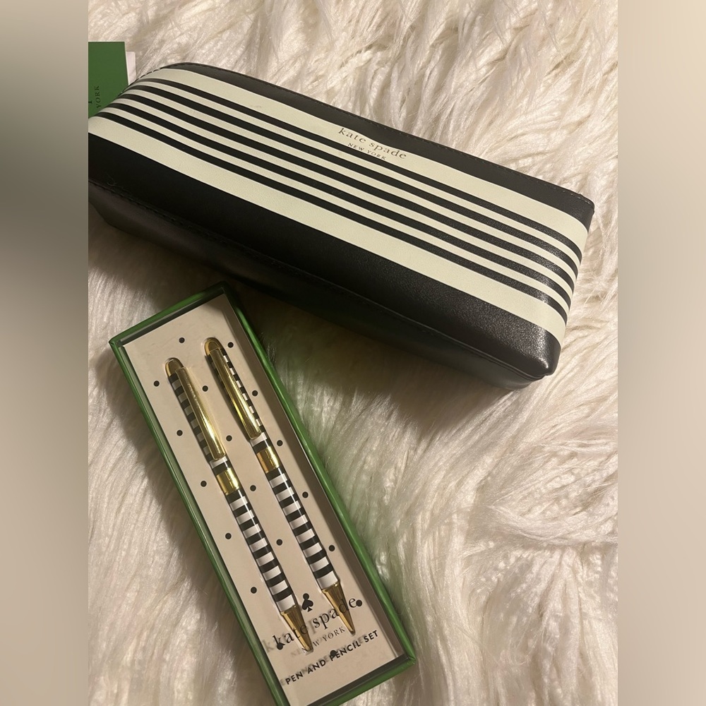 KATE SPADE ♠️ MATCHING ~ PENCIL CASE BAG & PEN AND PENCIL SET ♠️